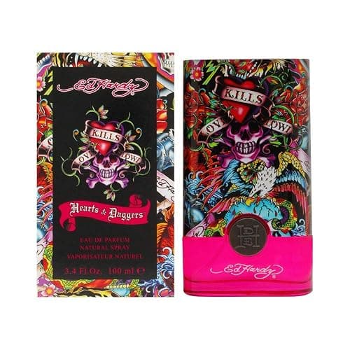 Ed Hardy Women's Perfume Fragrance by Christian Audigier, Eau De Parfum, Hearts & Daggers, 3.4 Fl Oz - Image 1