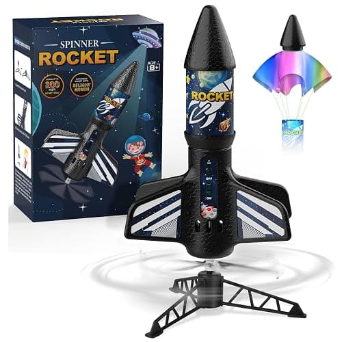 Mafbeanl Rocket Launcher for Kids, Self Launching Motorized Air Rocket Toy, Outdoor Toys for Ages 8-12, Model Rockets with Parachute Safely Land, Spaceship Launch up to 200 ft Birthday Gifts for Boys - Image 1