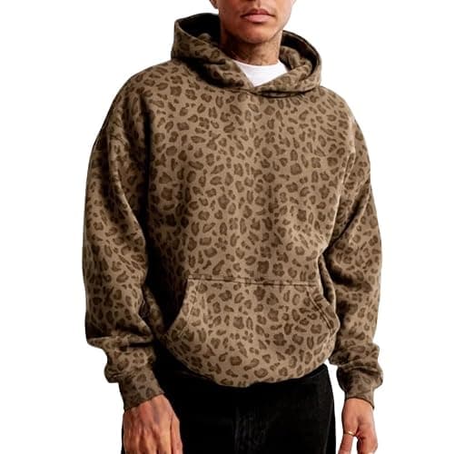 Yulugeman Cheetah Print Hoodie Y2k Leopard Print Hoodie Oversized Cheetah Sweatshirt Pullover Vintage Streetwear Hoodies - Image 1