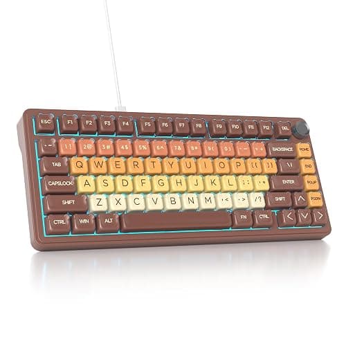 surmen 75% Brown Wireless Mechanical Keyboard Tri-Mode for PC/Laptop | BT5.0/2.4Ghz/USB,Hot-Swap,RGB Backlit,Creamy Sounding - Image 1