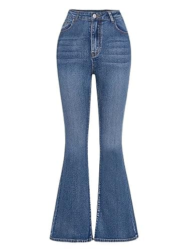 Peakpride Girls Jeans Flare High Elastic Waist Denim Pants Bell Bottom Stretch Cute Y2K Streetwear with Pockets 7-14Y - Image 1