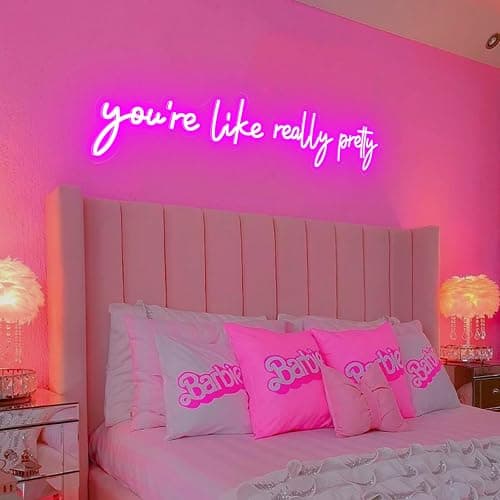 32x7 Inch Large You're Like Really Pretty Neon Signs for Wall Decor, LED Your Like Really Pretty Light Up Sign Wall Art for Salon, Studio - Image 1