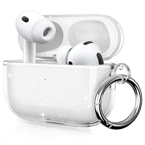 ULAK Compatible with AirPods Pro 3 Case, Design Soft TPU AirPod Pro 3rd Generation Case 2025 with Ring Keychain Accessories Shockproof Protecitve Cover, Glitter - Image 1