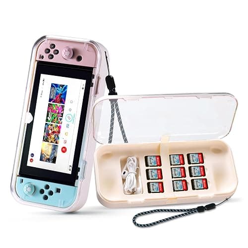 UYIYE Carry Case Compatible with Nintendo Switch/Switch OLED, Protective Hard Portable Travel Case, White - Image 1