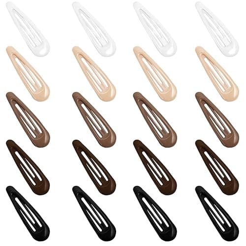GKETN Snap Hair Clips for Women Water Drop Non Slip Hair Barrettes Heavy Coated Metal Hair Clips Accessory Mixed Color 20 PCS 1.89" - Image 1
