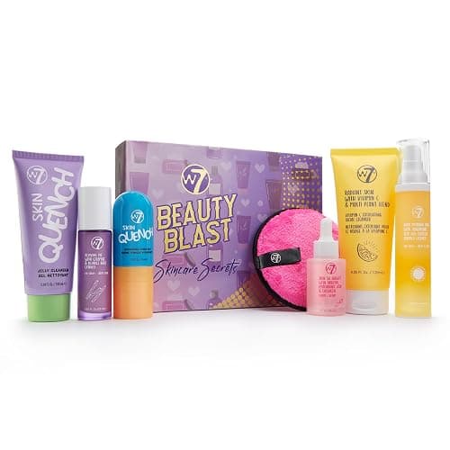 W7 Beauty Blast Skincare Secrets Set - Complete Full Size Skincare Routine with Day Cream, Serum, Cleansers, Toner Mist, Eye Cream and Makeup Remover Pad - Image 1