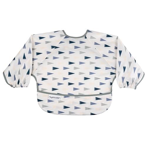 Tiny Twinkle Long Sleeve Bib for Babies & Toddlers | Waterproof Smock Bib for Eating | Machine Washable & Mess-Proof Feeding Essentials | Newborn Shower Gift (Varsity Flags, Small 6-24 Months) - Image 1