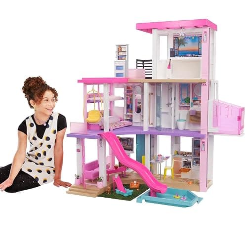 Barbie Dreamhouse (3.75-ft) 3-Story Dollhouse Playset with Pool & Slide, Party Room, Elevator, Puppy Play Area, Customizable Lights & Sounds, 75+ Pieces, Gift for 3 to 7 Year Olds (Amazon Exclusive) - Image 1