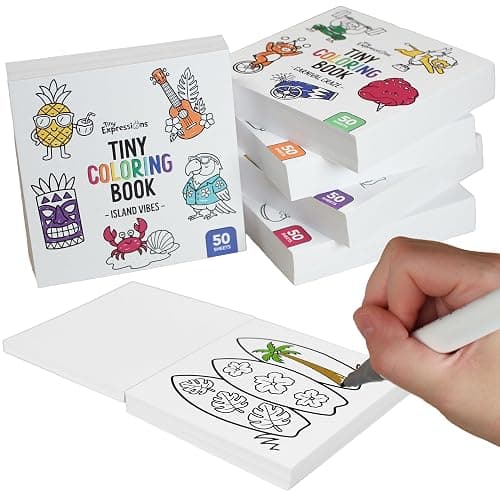 Tiny Expressions Mini Coloring Books for Adults (3x3 Inches) - Pocket Size | Bulk 5 Pack Small, Simple Stress Relief Coloring Book for Relaxation, Mindfulness & Anxiety - Image 1