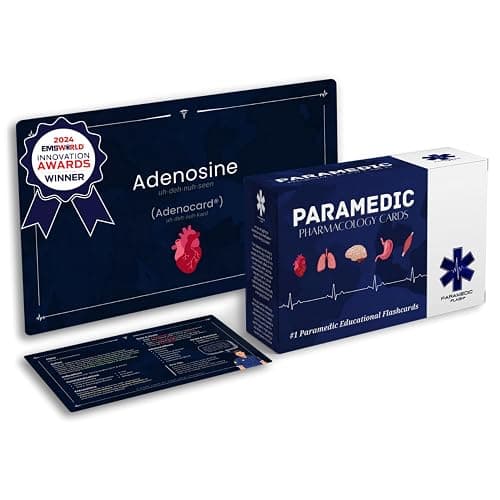 EMT & Paramedic Pharmacology Drug Study Flashcards & Pocket Guide With Test Questions, Dosage Formulas, IV Guages, Concentrations, Drip Rates, & So Much More For Students, EMTs, Paramedics, or Nurses. - Image 1