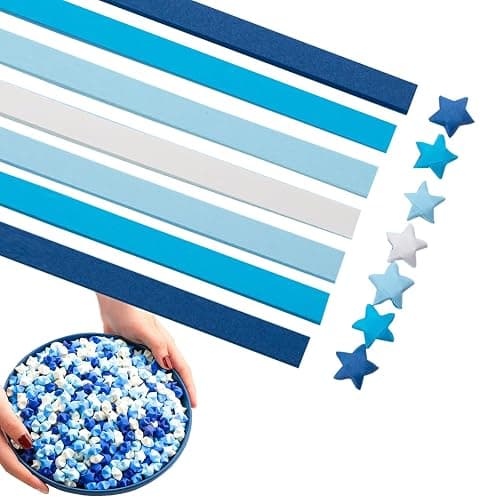 Origami Paper Stars, Colorful Handcraft Origami Lucky Star Paper DIY Paper Arts Creativity Hand Art Crafts (Blue gradient (1350) sheets) - Image 1