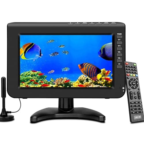 Jexiop 10.1inch Portable TV,Batteries 720P Screen TV with Antenna and Digital ATSC Tuner,HDMI USB Port,12 Volt Charger Cable/AC Power,Mini TV for Caravan and Kitchen - Image 1