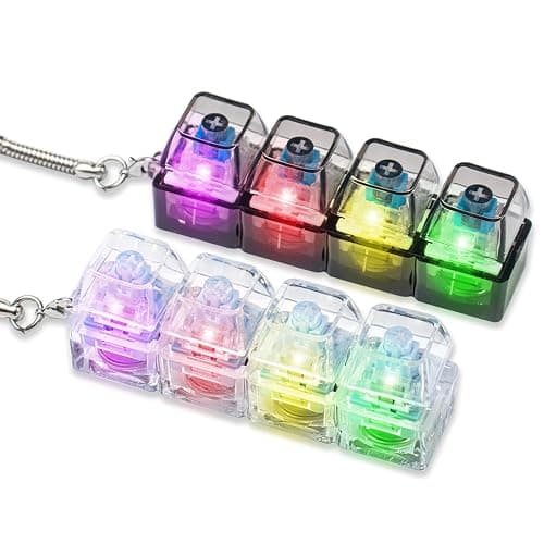 2Pcs Keyboard Fidget Toy for Adults Clicker Keyboard Light Up, Creamy & Clicky Keyboard Fidget Keychain Adults Keyboard Clicker Sensory Toys for Anxiety Stress Relief, Sky Blue - Image 1