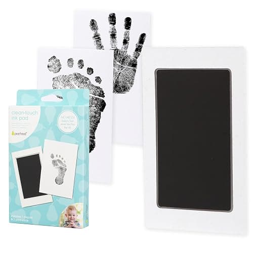 Pearhead Newborn Baby Handprint or Footprint “Clean-Touch” Ink Pad, 2 Uses, Black, 1 Count (Pack of 1) - Image 1