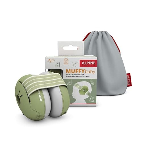Alpine Muffy Baby Ear Protection for Babies and Toddlers up to 36 Months - CE & ANSI Certified - Noise Reduction Earmuffs - Comfortable Baby Headphones Against Hearing Damage & Improves Sleep - Green - Image 1