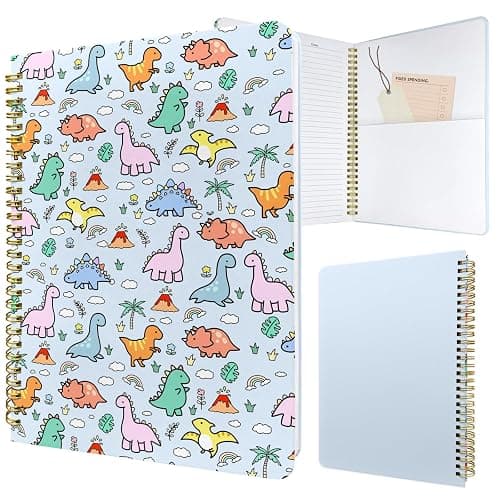Stanoha Cute Spiral Notebook Lined Journal B5 Note Book with Pocket, Dino | 70 Page, Hard Cover, Aesthetic, Pretty Design, Girly, for Women, Girls, Kawaii - Image 1