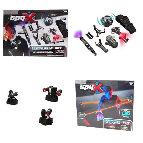 MUKIKIM SpyX/Micro Gear Set + Lazer Trap Alarm - 4 Must-Have Spy Tools Attached to an Adjustable Belt + Invisible LED Beam Barrier & Alarm! Jr Spy Fan Favorite & Perfect for Your Spy Gear Collection! - Image 1