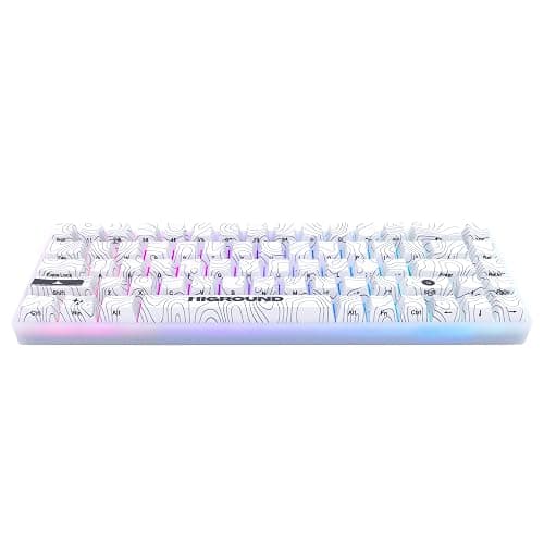 Higround Trailhead 65% Mechanical USB Wired Gaming Keyboard, TTC Linear Custom Switches, Programable RGB, Hot-Swappable, Deep Thock Creamy Sounding PC Keyboard, Pre-lubed (SNOWSTONE) - Image 1