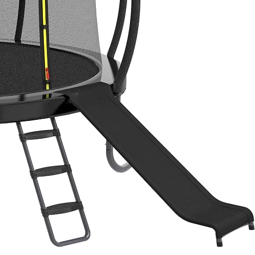 Polwkscas Universal Trampoline Ladder Slide kit, Trampoline Ladder with Slide for Children Kids 3 Step Wide Trampoline Safety Ladder Stairs and Strong Tear Resistant with Cushioned Sections Slide - Image 1