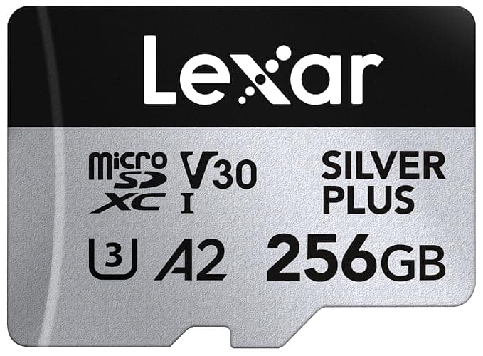 Lexar Silver Plus Carte mémoire Micro SD 256 Go, jusqu'à 205 Mo/s | MicroSDXC UHS-I avec Adaptateur, C10, U3, A2, V30, Full HD, 4K UHD, Carte TF Haute Vitesse pour Drone, caméra - Image 1