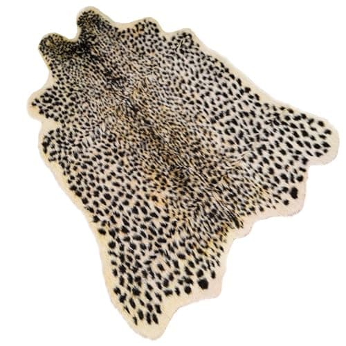 Leopard Print Rug, Cute Faux Cheetah Cowhide Skin Fur Rug Animal Printed Area Rug Carpet for Home Office, Livingroom, Bedroom - Image 1