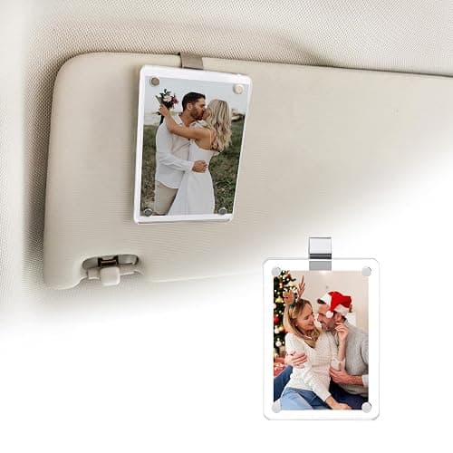Gift for Boyfriend Husband Girlfriend Car Decorations Interior Picture Holder, Car Visor Photo Clip Magnetic Frame Valentine's Day Personalized Photo Gifts Cute Car Decor Accessories 3.5 x 2.4 inch (1 PC) - Image 1