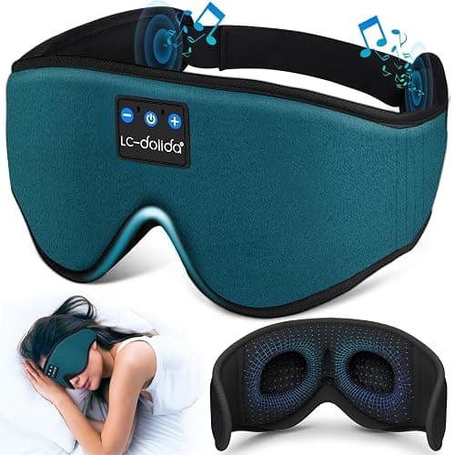 Sleep Mask with Bluetooth Headphones,LC-dolida Sleep Headphones Bluetooth Sleep Mask 3D Sleeping Headphones for Side Sleepers Best Gift and Travel Essential (Blue) - Image 1