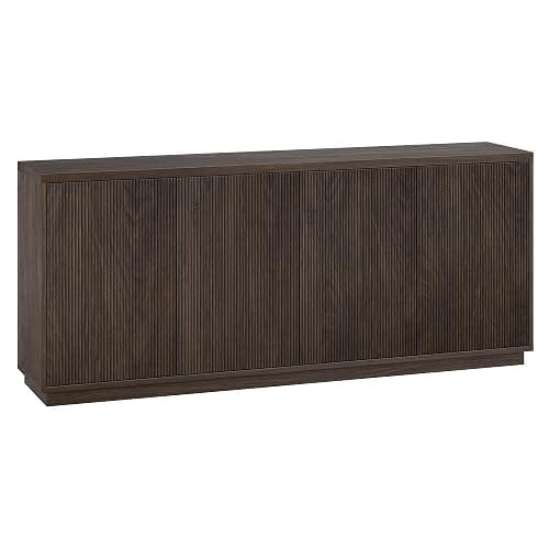 Henn&Hart 68" Fluted Sideboard Buffet Cabinet, Modern Ribbed Wooden Credenza with 4 Doors, Adjustable Shelves, and Cable Management Cut-Outs for Dining Room, Living Room or Entryway, Warm Brown - Image 1