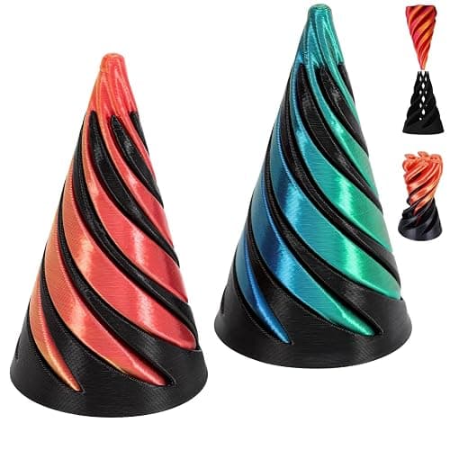2 PCS 3d Printed Fidget toy,Pyramid fidget Toy for Relief of Stress & Anxiety Desktop Mini Vortex Cones Sculpture 3D Printed Impossible Cone, 3D Printed Pass Through Fidgets Toy - Image 1