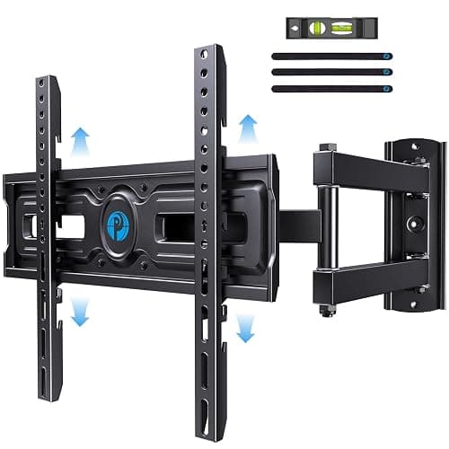 Pipishell Full Motion TV Wall Mount for Most 26-60 inch Flat & Curved TVs up to 77 lbs, Adjustable Bracket Height, Corner TV Mount with Single Articulating Arm, Max VESA 400x400mm, PIMF9 - Image 1