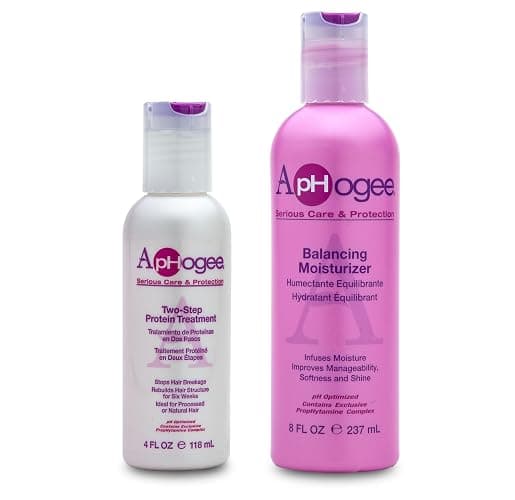 Aphogee Hair Care Double Bundle – Two-Step Protein Treatment (4 fl oz) & Balancing Moisturizer (8 fl oz) - Image 1