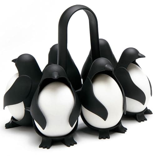 PELEG DESIGN Egguins Egg Cooker for Hard Boiled Eggs and Soft Boiled Eggs – 3-in-1 Boiled Egg Holder for Cooking, Fridge Storage & Serving – Unique Penguin Kitchen Gift, Holds 6 Eggs - Image 1