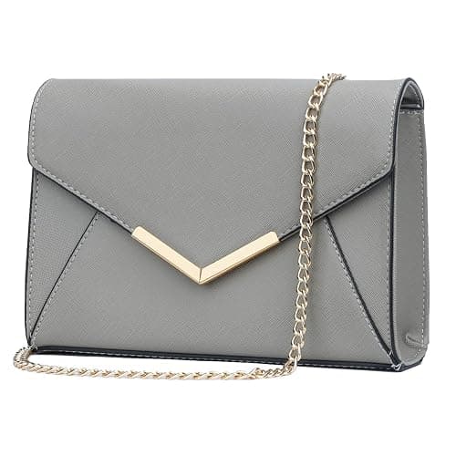 KKXIU Women Elegant Faux Leather Evening Envelope Clutch Purse Foldover Bags for Party Wedding Prom - Image 1