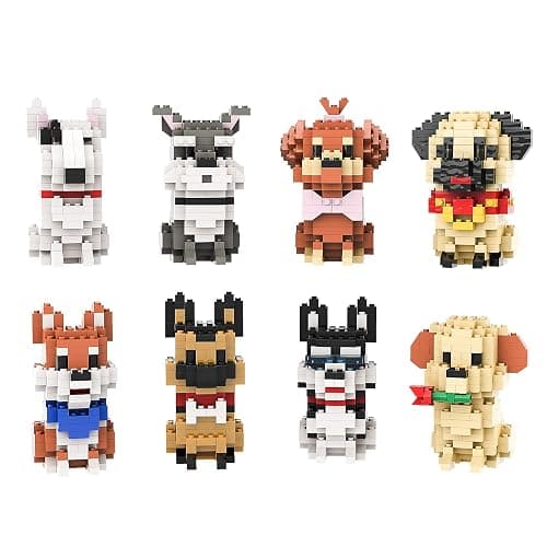 SEMKY Micro Mini Blocks Dog Series Pets Dog 8 in 1 Animal Model Set,(1616Pieces) -Building and Pet Toys Gifts for Kid and Adult - Image 1