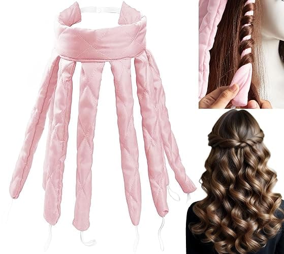 Heatless Curlers Headband, Octopus Hair Curler, Lockenwickler über Nacht Locken Ohne Hitze Für Lange Mittleres Haare, Seidenband Lockenwickler Weiches Stirnband Tools Für Damen Mädchen - Pink - Image 1
