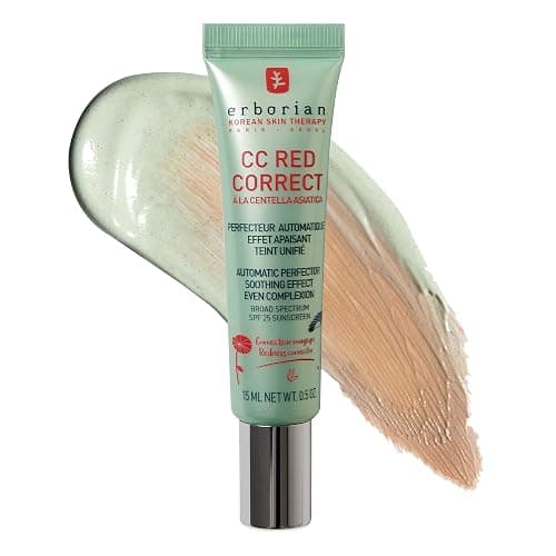 Erborian CC Red Color Correcting SPF 25 Green Pigment Cream, Neutralizes Redness, Calms Skin, Lightweight, Tone‑Perfecting Primer, Korean Skincare - Image 1