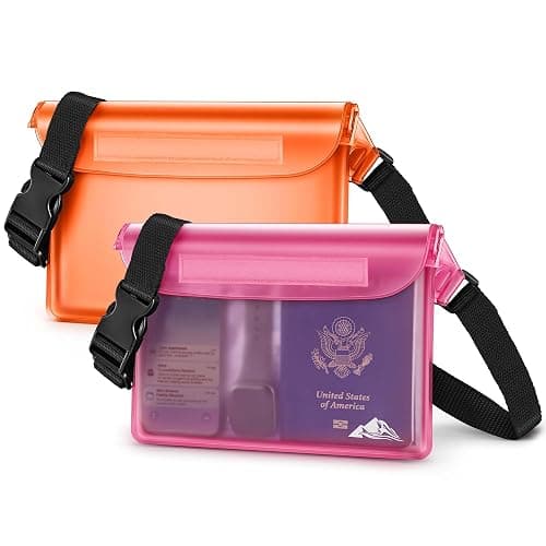 HEETA Waterproof Fanny Pack, Waterproof Pouch Dry Bag 2-Pack for Phone Passport Purse, Adjustable Waist Strap for Swimming Kayaking Boating Paddle Board Accessories Cruise Beach Camping Essentials - Image 1