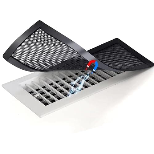 Magnetic Vent Covers for Home Floor 4Pack, Upgrated 4x10 Inch Strong Magnet PVC Floor Register Cover, Air Vent Screen Trap for Wall Ceiling Floor, AC Vent Mesh Screen Debris Hair Filters - Image 1