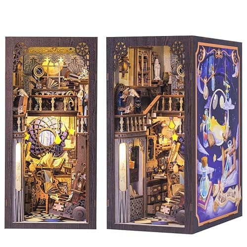 CUTEBEE Book Nook Kit - DIY Miniature House Kit for Adults and Teens, Dollhouse Booknook Tiny House Model Build Bookshelf Decor, Gifts for Family, Friends - Image 1