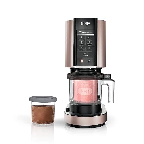 Ninja NC301 CREAMi Ice Cream Maker, for Gelato, Mix-ins, Milkshakes, Sorbet, Smoothie Bowls & More, 7 One-Touch Programs, with (2) Pint Containers & Lids, Compact Size, Perfect for Kids, Rose Gold - Image 1