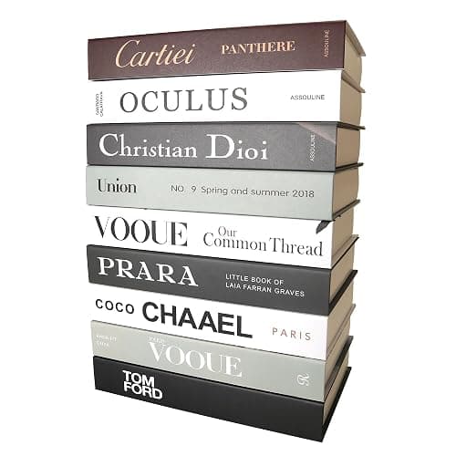 PTShadow 9 Pcs Decorative Books Aesthetic Chic Faux Book Set for Room Décor,Modern Home Decor Coffee Table Decor - Image 1