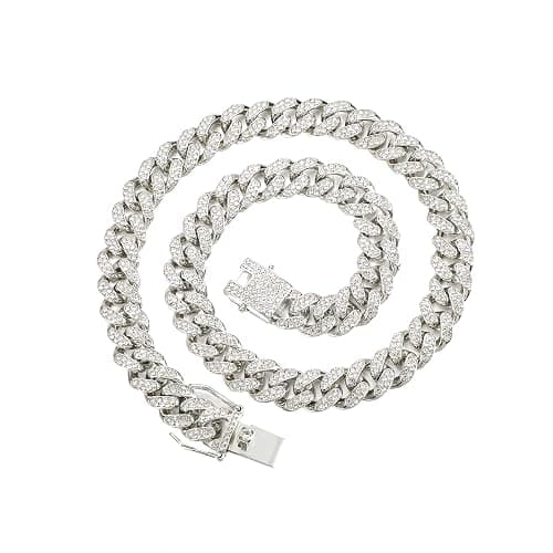 FEEL STYLE Cuban Link Chain for Men, Iced out Miami Cuban Necklace Jewelry | 13MM Cuban Link Chain Necklace for Men, Miami Curb Chain Diamond Necklace, Bling Hip Hop Jewelry.Gift Box Included. - Image 1