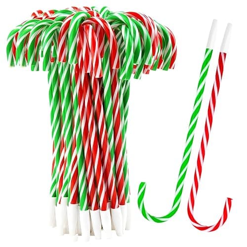 SAYAYA 120Pcs Christmas Candy Cane Pens Bulk Fun Black Ink Ballpoint Pens Xmas Goodie Bag Stuffers Classroom Gifts for Student School Holiday Party Favors Carnival Prize Stocking Stuffers(Red & Green) - Image 1