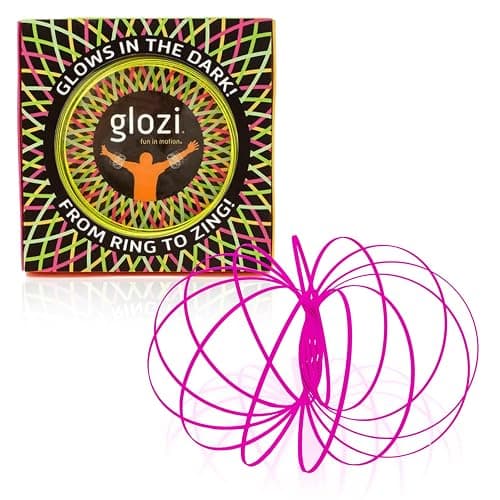 Mozi Glozi Geometric Magic Flow - Easy to Use 3D Spiral Toy, Glowing Spinning Bracelet for Children and Adults (Pink) - Image 1