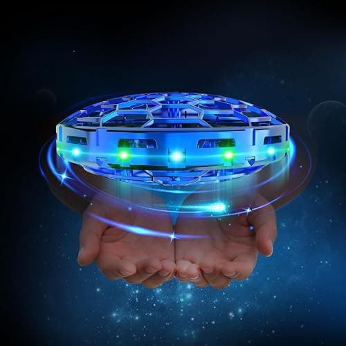 Flying Drone for Kids, 360° Hands Free Motion Sensors Mini UFO Helicopter with LED Light - Cool Toy Gift for 6+ Boys & Girls - Blue - Image 1