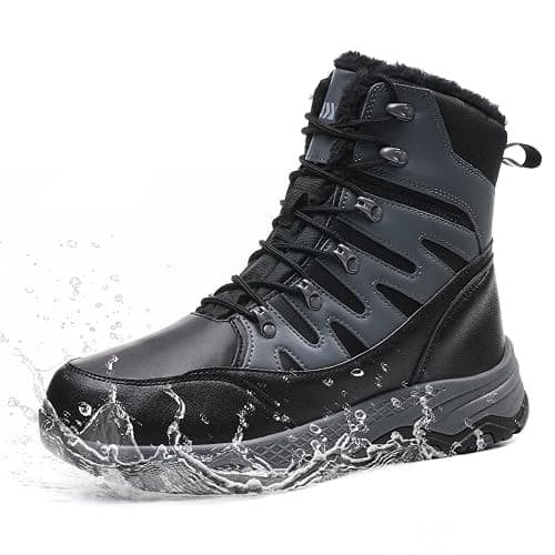 Suiyfit Snow Boots for Men Waterproof Mid Calf Winter Hiking Boot Durable Warm Fur Lined Boot Non-Slip Warm Climbing Shoes - Image 1