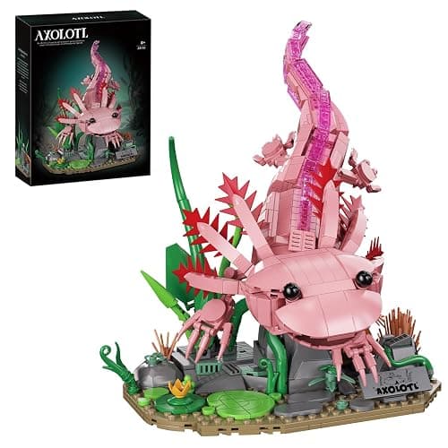 Axolotl Building Set, Compatible with LEGO Animals, 998 PCS Marine Animal Building Kit with Movable Joints & Display Base, STEM Building Toy Gift for Adults & Teens 14+, Creative Gift Desk Decor - Image 1