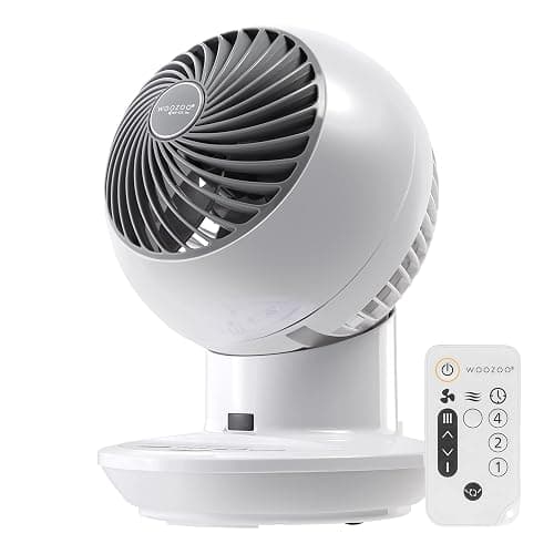 IRIS USA WOOZOO Air Circulator Fan with Remote, Oscillation, 3 Speeds, 52ft Max Air Distance, Adjustable Tilt, Quiet Motor, Small Fan for Bedroom, Office, Dorm, White - Image 1