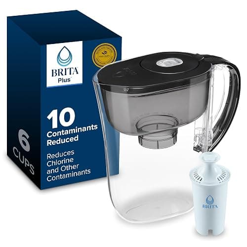 Brita Small 6 Cup Water Filter Pitcher, 1 BritaPlus Filter, Metro, Black (Package May Vary) - Image 1