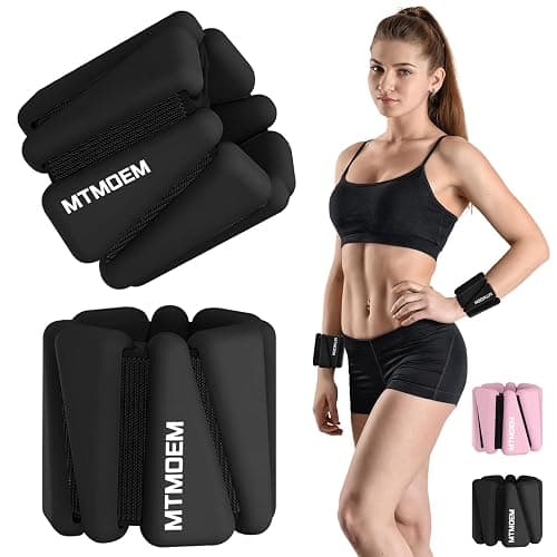 Wrist Ankle Weights for Women Men, Adjustable Silicone Weighted Bangles 2 Lbs Each, Wrist Weights Perfect for Walking, Pilates, Yoga, Barre, Pool, Exercises,Strength Training and Gym (Set of 2) - Image 1